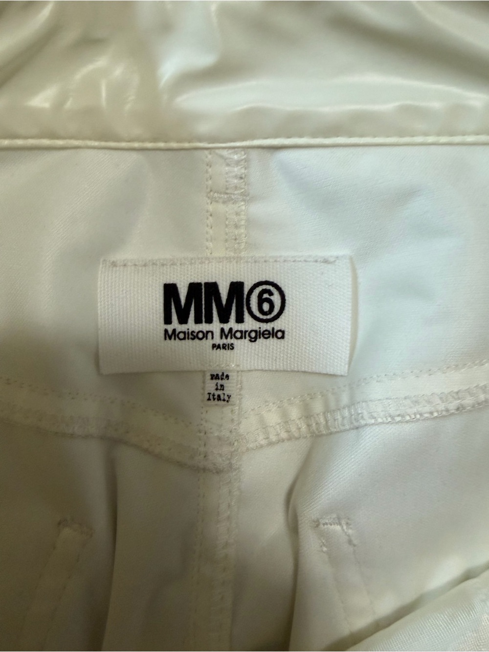 MM6 Maison Margiela White Coated Vinyl Pants - Size IT 46 Made in Italy